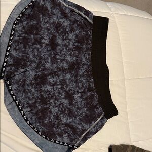 ZYIA Blue Tie-Dye Shorts with Black Trim